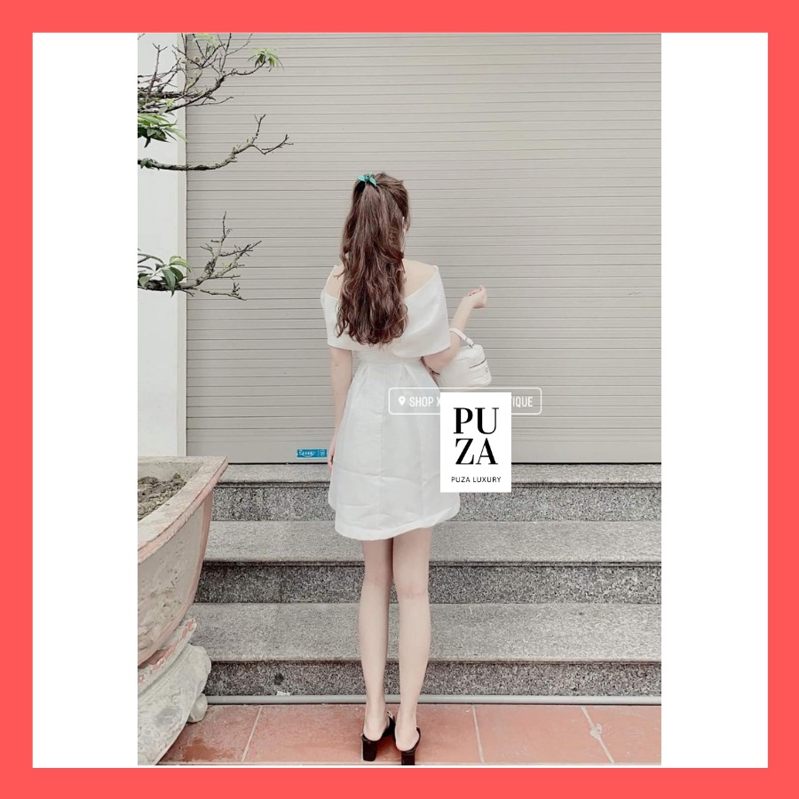 Váy thiết kế xòe,váy nơ ngực hở vai cực xinh đáng yêu,tôn dáng | BigBuy360 - bigbuy360.vn