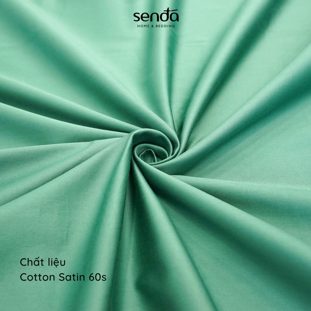 Ga giường lụa satin cao cấp SEN ĐA 1m8 x 2m bo chun trơn màu (nhiều màu), 100% cotton 60s bóng mượt sang trọng, mềm mại