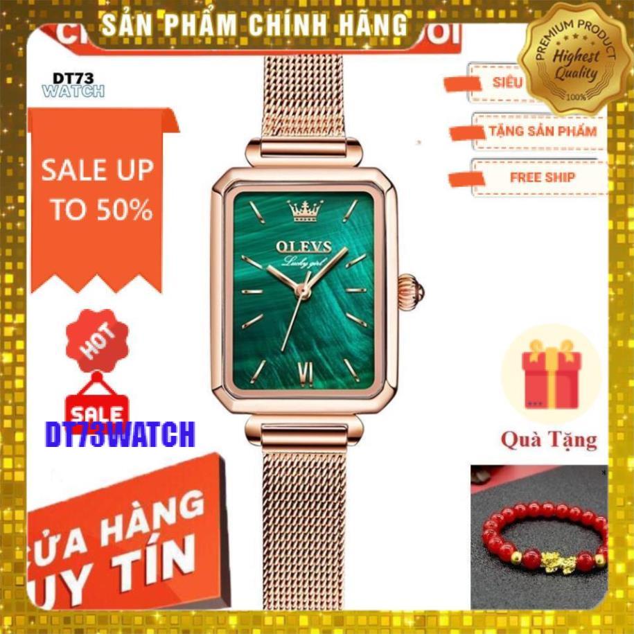 Đồng Hồ OLEVS 6624 Dây Da/Thép Không Gỉ Mặt Vuông Chống Nước Trẻ trung Thời Trang Cho Nữ