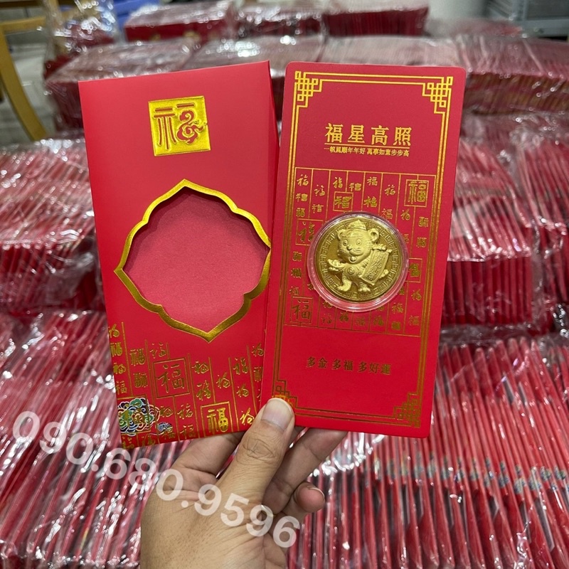 Bao lì xì con hổ(cọp) mạ vàng sang trọng