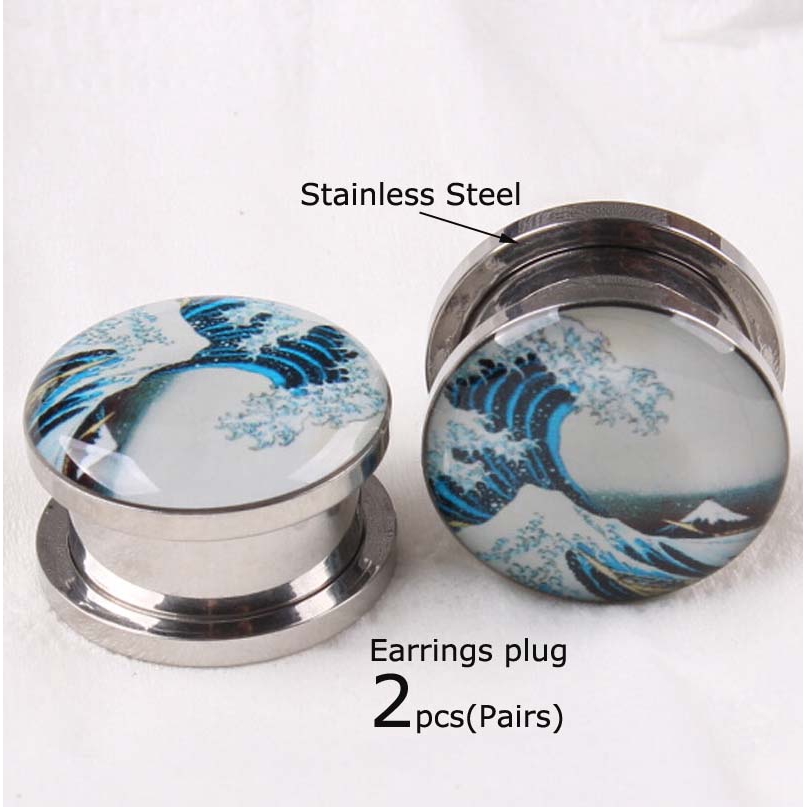 2 Khuyên Tai Gợn Sóng Bằng Thép Không Gỉ 5-16mm