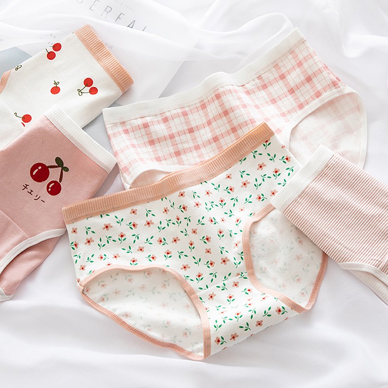 Set 5 quần lót nữ họa tiết Chery_NuciFera
