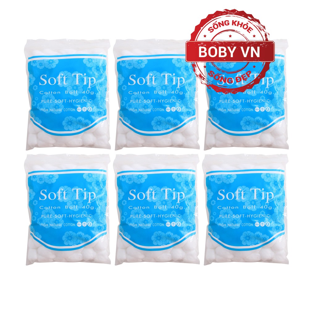 Bông gòn đút tai cho mẹ sau sinh - Bông viên Softtip - Nhập khẩu từ Thái Lan Bông tròn Soft Tip