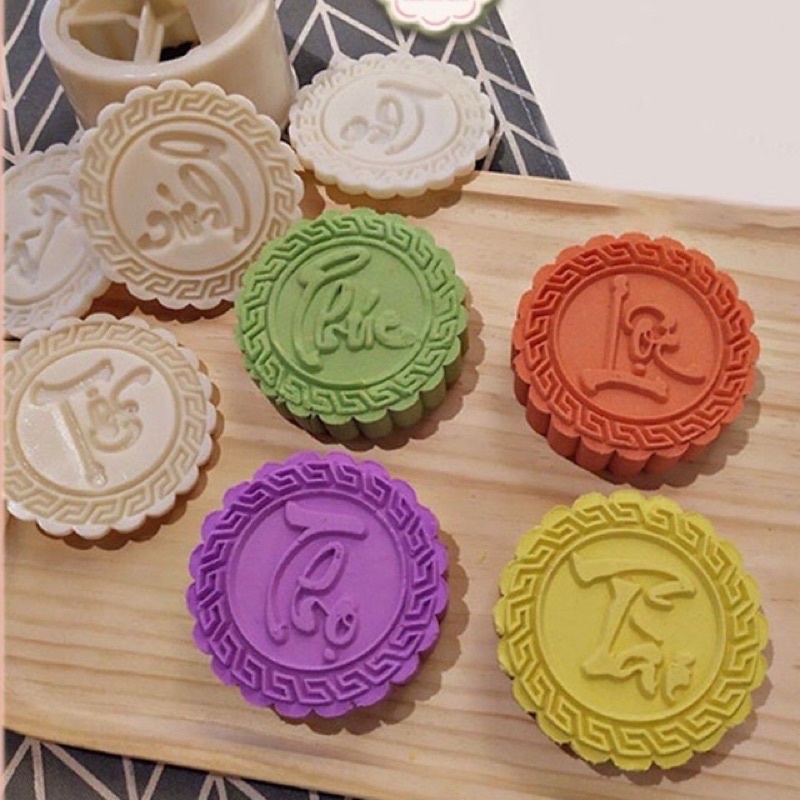 Khuôn bánh trung thu Phúc Lộc Thọ Tài loại 120g