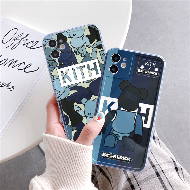 Ốp lưng iphone viền nổi bóng bearbrick kith 6/6plus/6s/6splus/7/7plus/8/8plus/x/xr/xs/11/12/pro/max/promax - Awifi B4-12