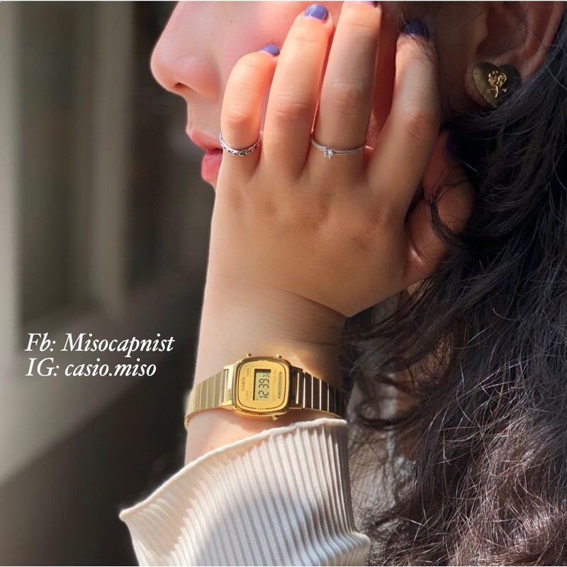 [ Hàng Auth - Ảnh Thật ] Đồng hồ điện tử màu vàng kim dành cho nữ siêu đẹp | BigBuy360 - bigbuy360.vn
