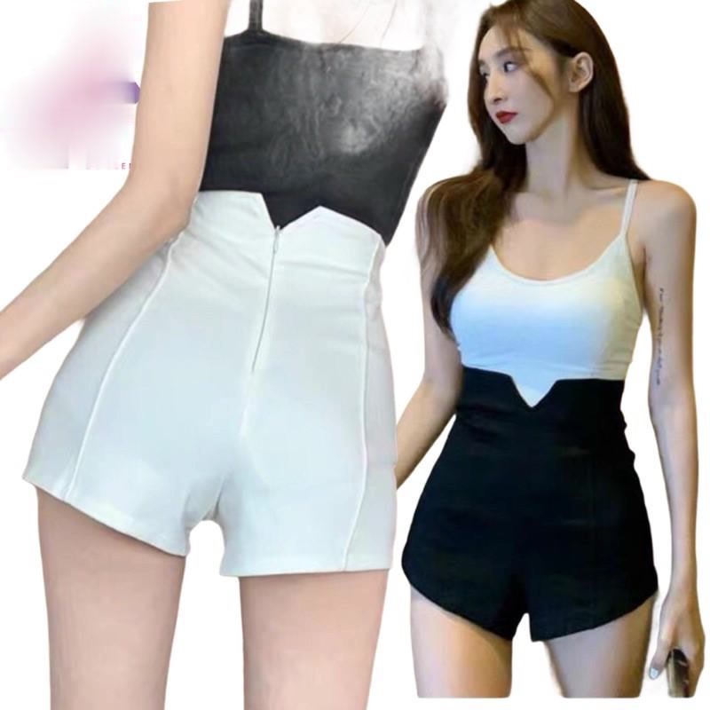 Quần short lưng cao V dây kéo mẫu