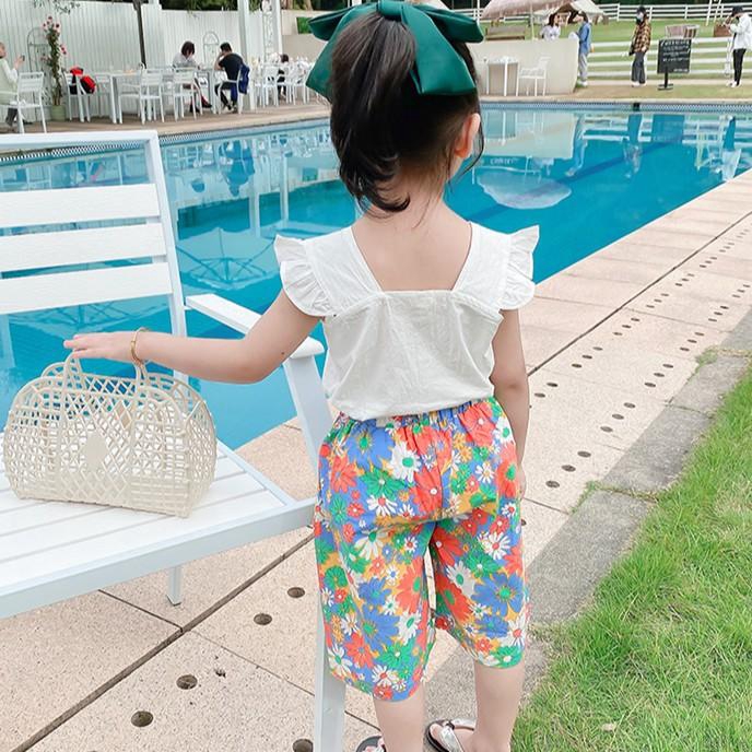 Set Áo Cánh Tiên Và Quần Short Phong Cách Hàn Quốc Xinh Xắn Dành Cho Bé Gái