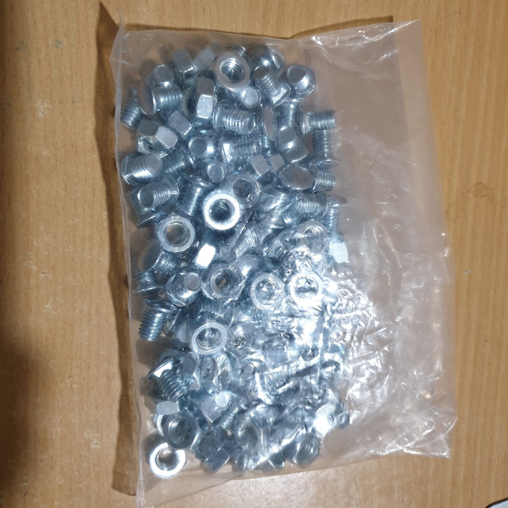 1 Túi Ốc + Bulong - 100 cặp Lắp Kệ Sắt V lỗ