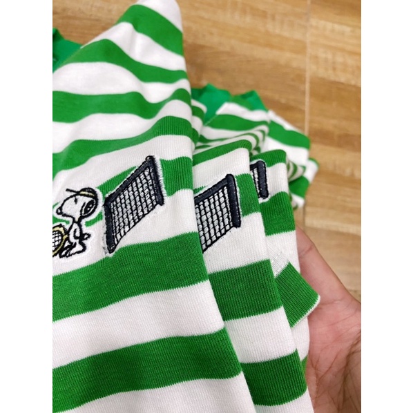 Áo thun kẻ sọc zara vnxk thêu snoopy dễ thương