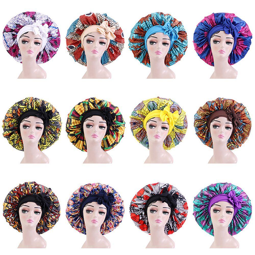 Mũ Trùm Đầu Bằng Lụa Satin Co Giãn Thắt Nơ Có Thể Điều Chỉnh