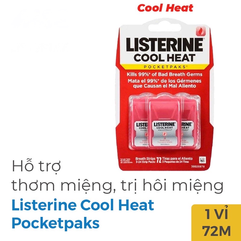 Miếng Ngậm thơm Miệng diệt khuẩn LISTERINE hộp 24 miếng) hàng Mỹ