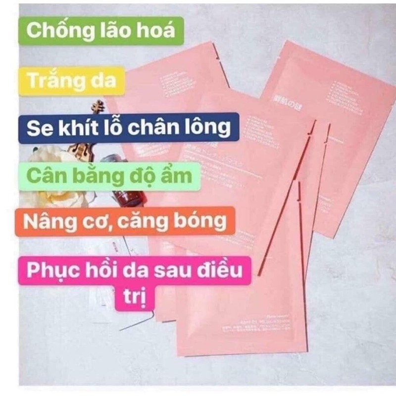 Mặt nạ đắp mặt nhau thai cuốn rốn nhật dùng cá nhân,spa hộp 50 miếng