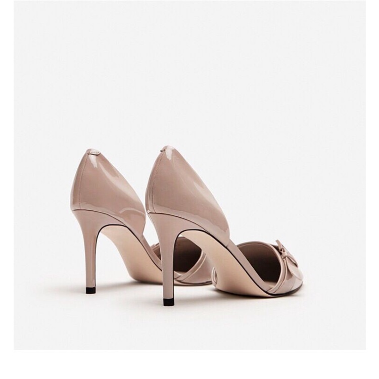 Giày cao gót nữ khoét eo da bóng thiết kế đơn giản có gắn khoá phần mũi thời trang nữ TT45