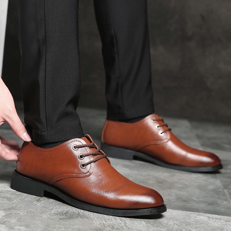 Giày da bò mũi nhọn phong cách nước Anh 8550