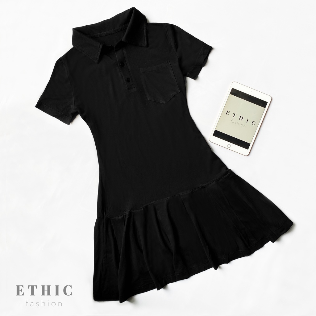 Đầm Đuôi Bèo Có Túi Ngực Chất Liệu Cotton