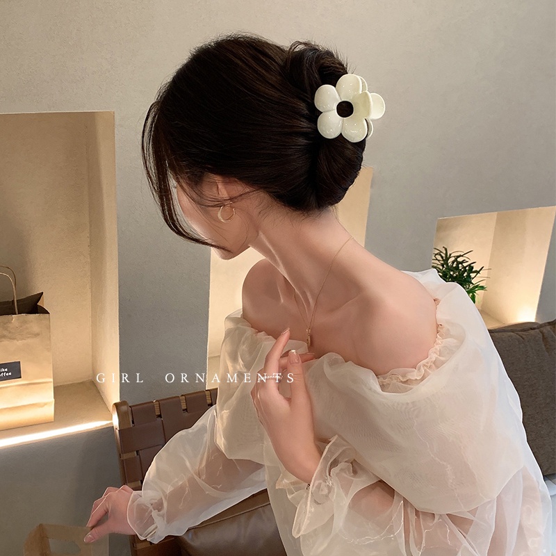 Kẹp Tóc Hình Hoa Lớn Phong Cách Hàn Quốc Thanh Lịch Thời Trang Thu Đông