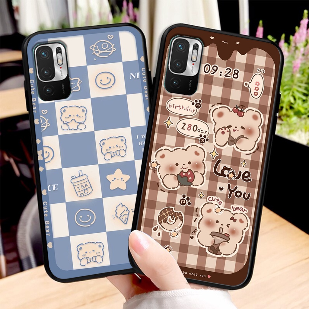 Ốp lưng Xiaomi REDMI NOTE 10 5G in hình 3D GẤU cute be@r, soda, happy day cực hot ,thời thượng