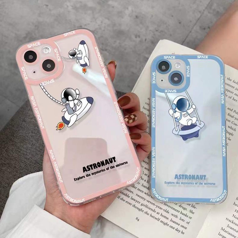Ốp Điện Thoại TPU Mềm Hình Phi Hành Gia Dễ Thương Cho IPhone 13 12 Mini 11 Pro X XR XS Max SE 2020 6 6S 7 8 Plus