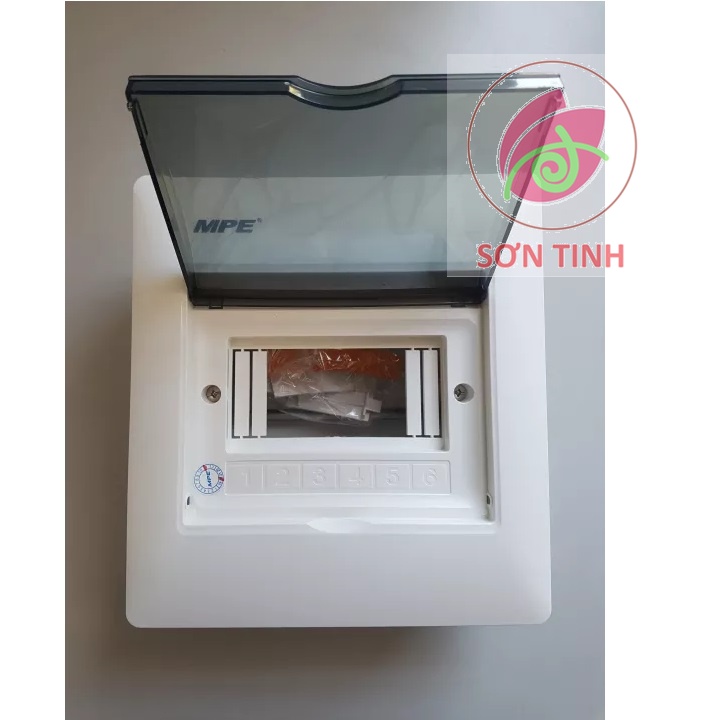 Tủ điện nhựa âm tường MPE TS-6 6 đường ( CHỨA TỐI ĐA 3 CB 2F, 6 CB 1F)