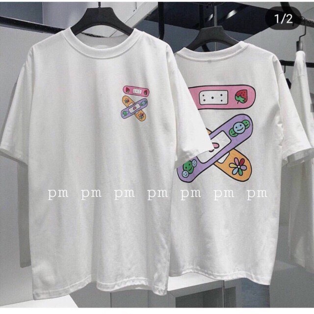 Áo thun unisex hình băng keo cá nhân siêu dễ thương