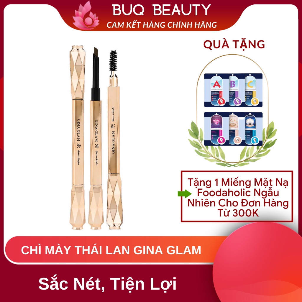 Chì mày Phẩy Sợi Gina Glam Queen's Scepter Waterproof luxury eyebrow Bền Màu Dễ Chuốt