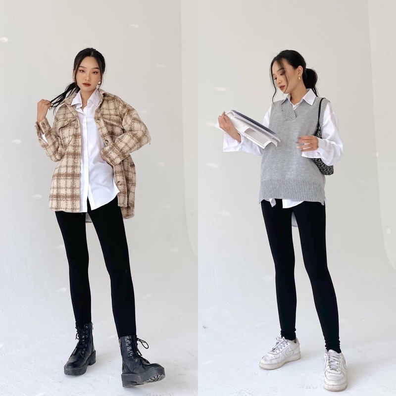 Quần legging lót lông đen, mềm ,mịn, Hàng Siêu Phẩm   cạp cao gen bụng nâng mông.