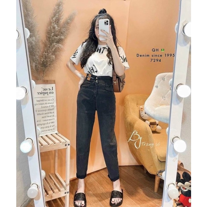 Quần baggy bò 2 khuy mác da nice | BigBuy360 - bigbuy360.vn