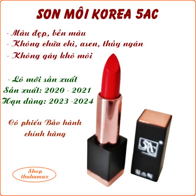 Son môi màu đỏ nâu cam Korea