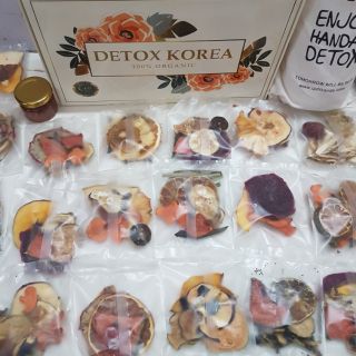 Set vip 30 gói detox trái cây tặng kèm bình 1 lít +túi vải+ mật ong + đường