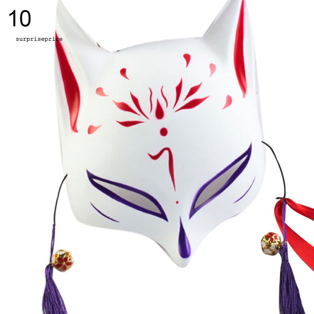 [Ready Stock] PVC Fox Hand-painted Half Face Mask Masquerade Party Dress up Cosplay Costume