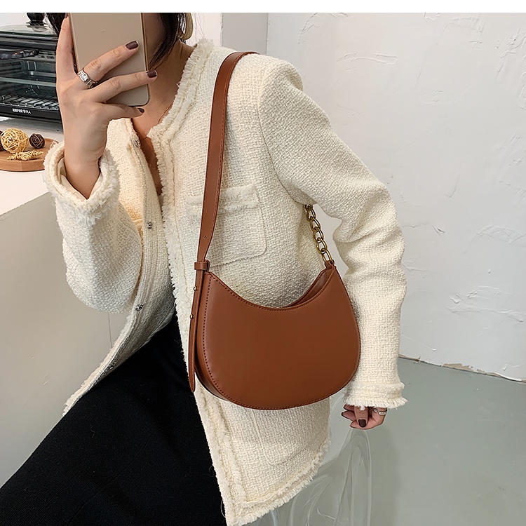 Túi Đeo Vai Phối Dây Xích Thiết Kế Phong Cách Vintage Thời Trang