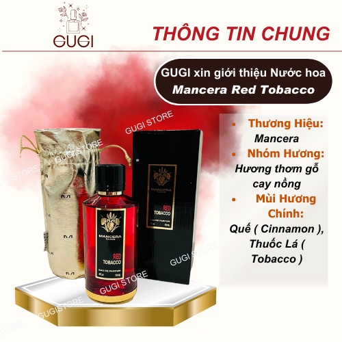 ♥ Nước Hoa Nam Mancera Red Tobacco EDP - Dầu Thơm Nam Tính.Phong Trần.GUGI-Store