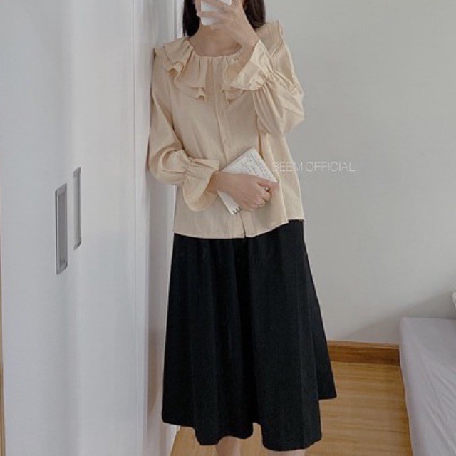 Chân váy đũi không nhăn có túi