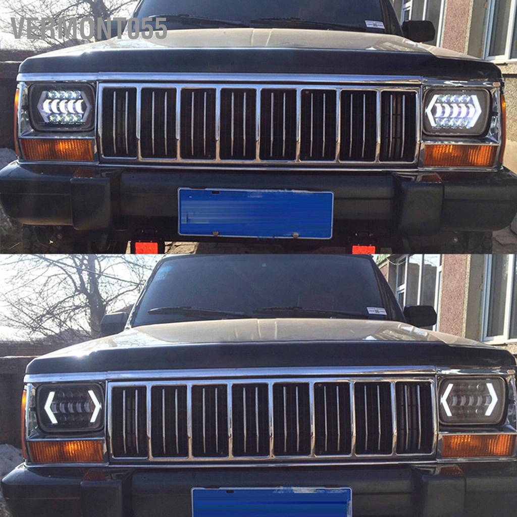 Có thể bán buôn Đèn pha xe hơi LED 300W 7in trước hình vuông Phù hợp với Jeep Wrangler Vermont055 Hàng giao ngay