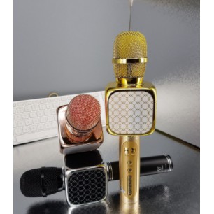 Micro Karaoke Bluetooth YS69 kèm loa bluetooth thiết kế hoa văn - Micro không dây hát karaoke trên điện thoại âm cực hút