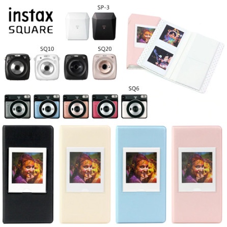 Khung Hình Vuông 64 Màu Cho Máy Ảnh Fujifilm Instax Đen