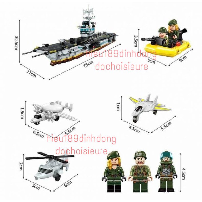 Lắp ráp xếp hình non Lego City chính hãng qman 1724 : Tàu sân bay 1007 mảnh