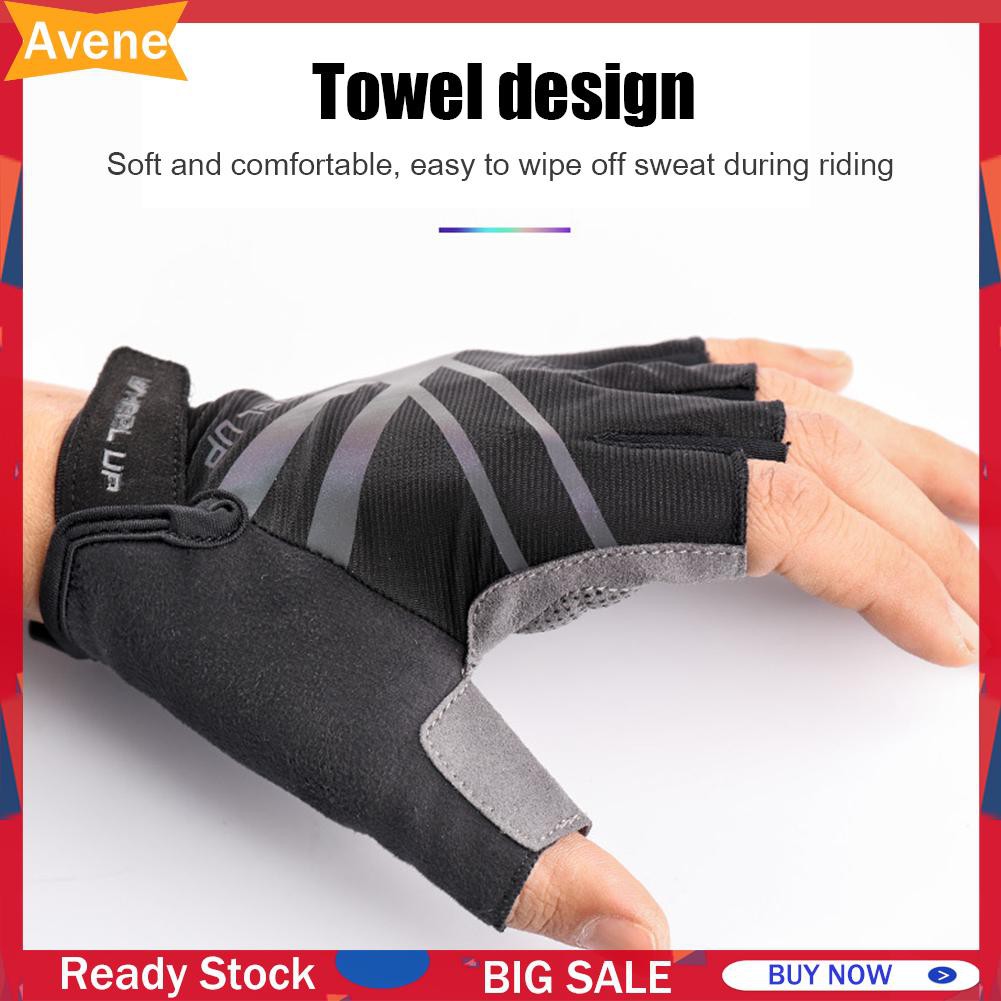 Set 2 Găng Tay Nửa Ngón Phản Quang Thoáng Khí Chống Mồ Hôi Cho Người Đi Xe Đạp
