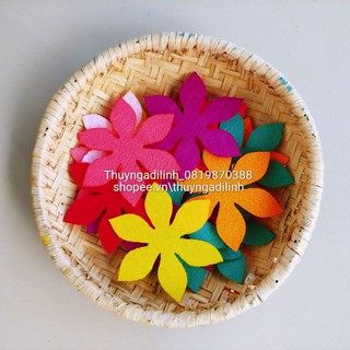 Túi 20 hoa vải nỉ 6.2 cm mầm non