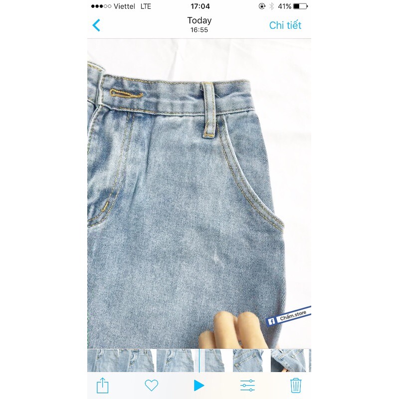 [form to] chân váy jean/ bò xẻ tà một bên SẴN