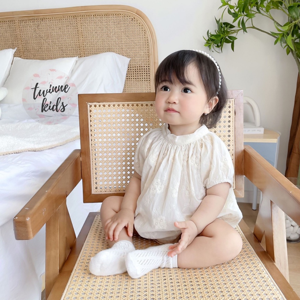 Bộ đồ bé gái, Bodysuit sơ sinh dự tiệc, quần áo bé gái chụp ảnh thôi nôi cho bé từ 5-13kg vải cotton mềm thoáng Twinne