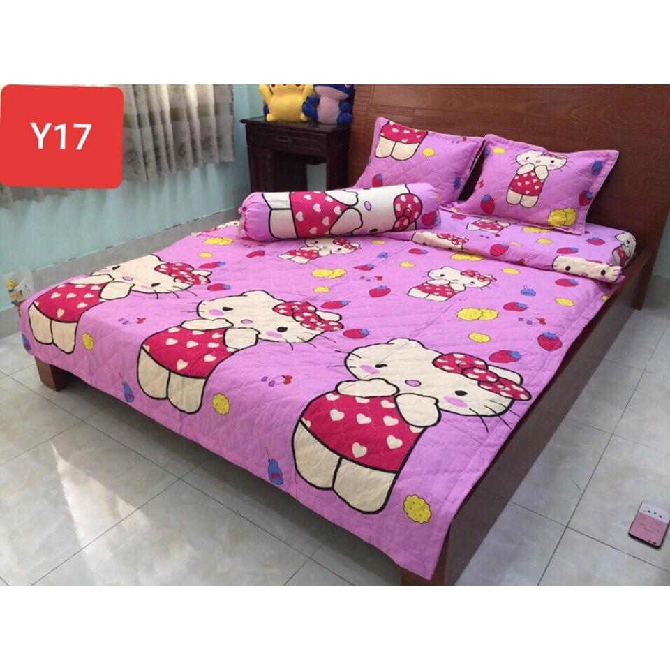 Bộ chăn hè ga gối kèm vỏ gối ôm 5 món 2mx2m2-có chọn mẫu