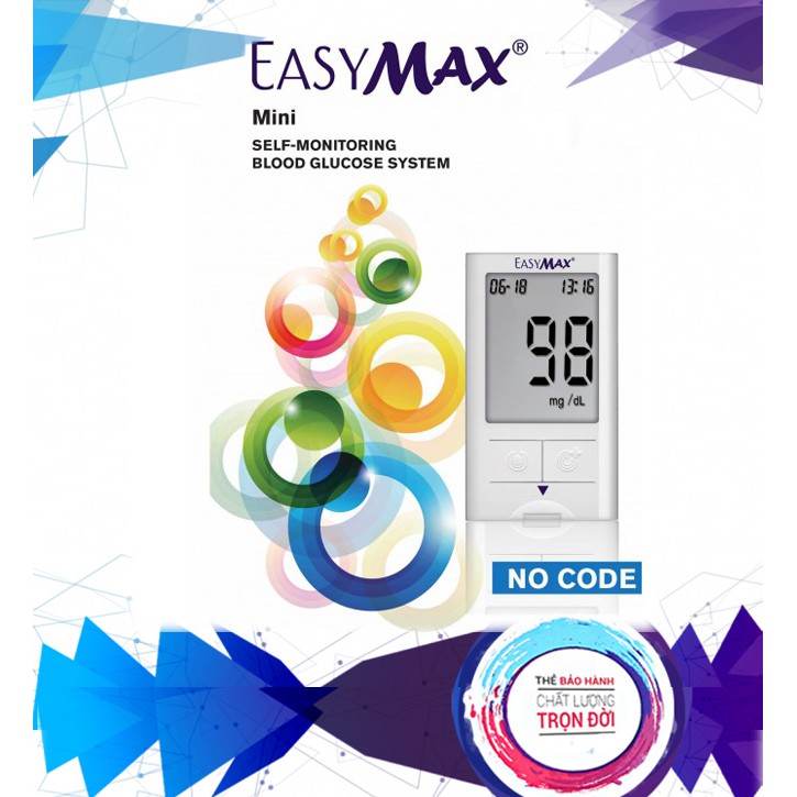 Máy đo đường huyết EasyMax Mini của Mỹ (Kèm 25 que thử)