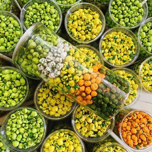 Lon 450Gr Đậu Hà Lan Mix 5 Vị - Nhâm Nhi Tuyệt Vời - Trái Cây Sấy Nhi Nhi Store