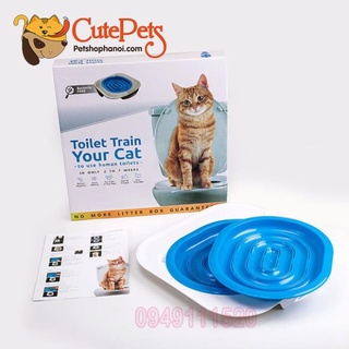 Dạy mèo vệ sinh bồn cầu Toilet Train Cao Cấp - Thức ăn chó mèo CutePets