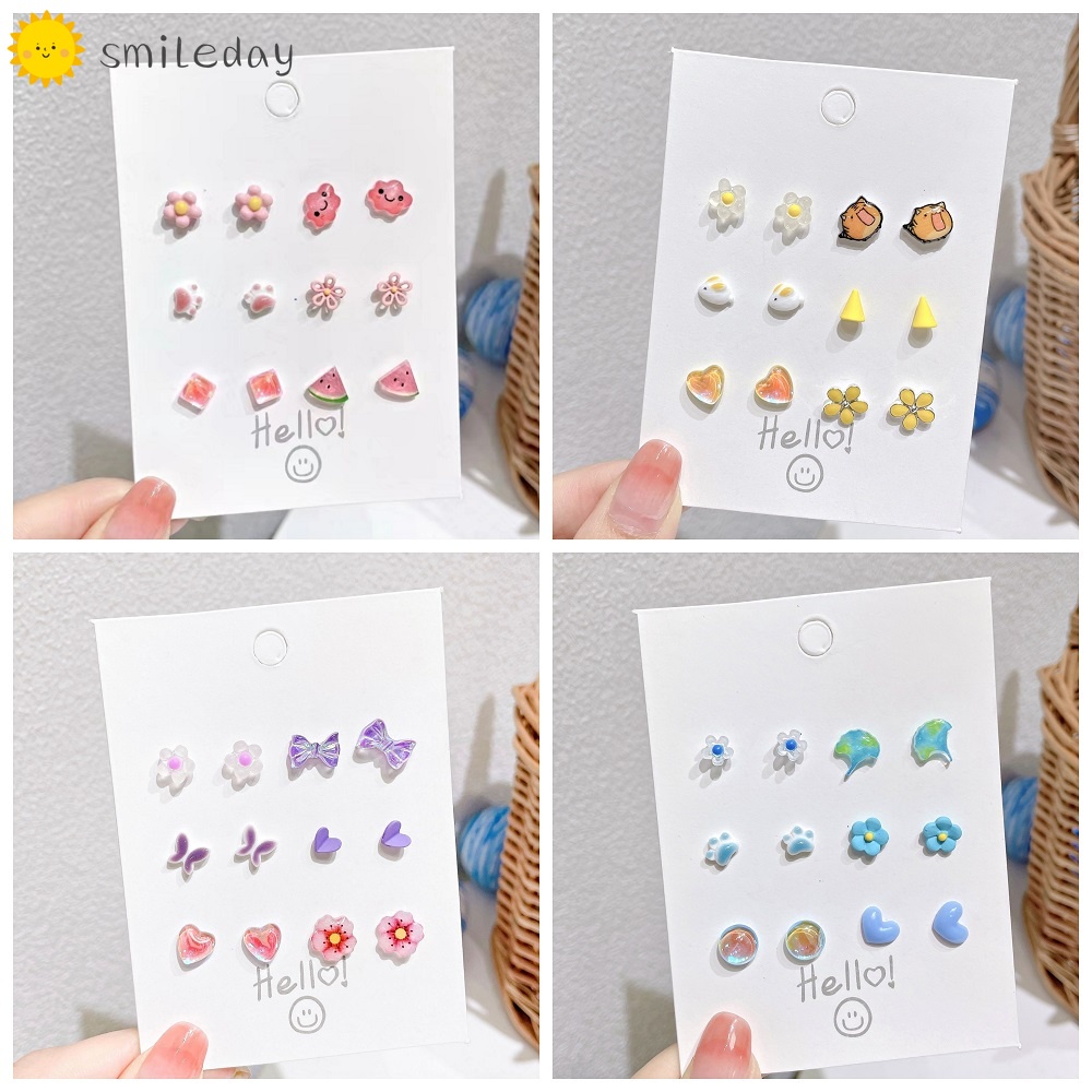 Khuyên Tai Nhựa Resin Kiểu Dáng Hoạt Hình Dễ Thương