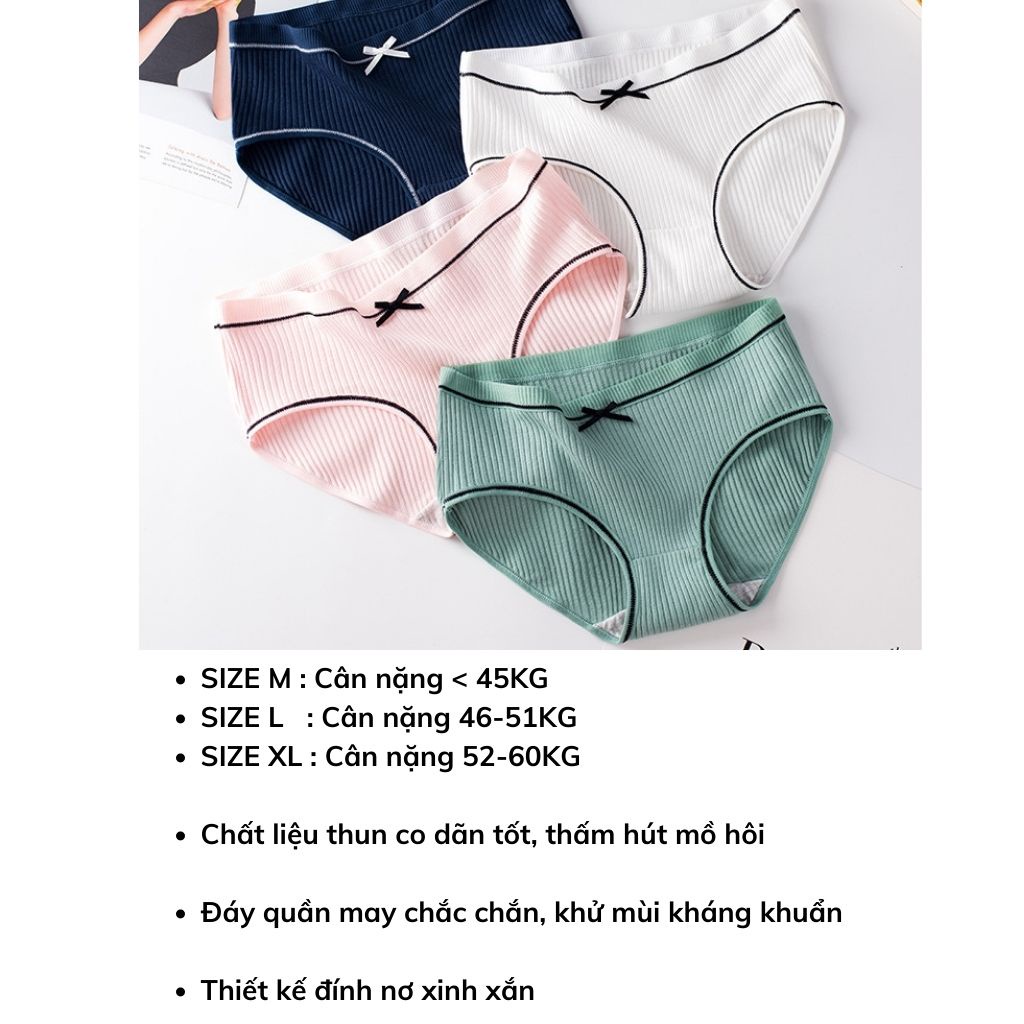 Quần lót nữ cotton kháng khuẩn cute dễ thương đẹp đính nơ ( được chọn màu ) JOCOSI  803 | BigBuy360 - bigbuy360.vn