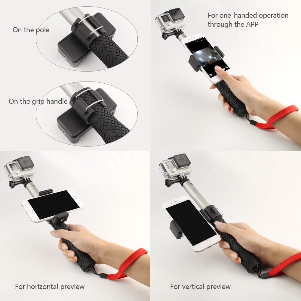 Bộ Chuyển Đổi Kẹp Điện Thoại Di Động Gắn Giá Đỡ Điện Thoại Di Động Cho GoPro Hero 6 5 4 SJCAM Monopod Rod