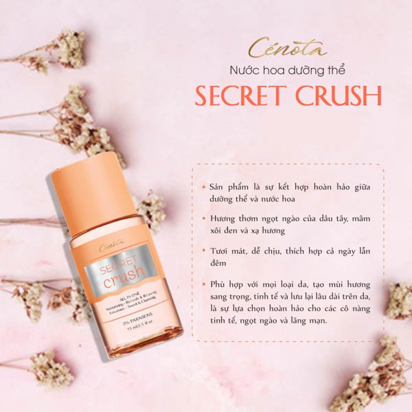 Nước hoa dưỡng thể Cénota Secret Sexy Crush 75ml